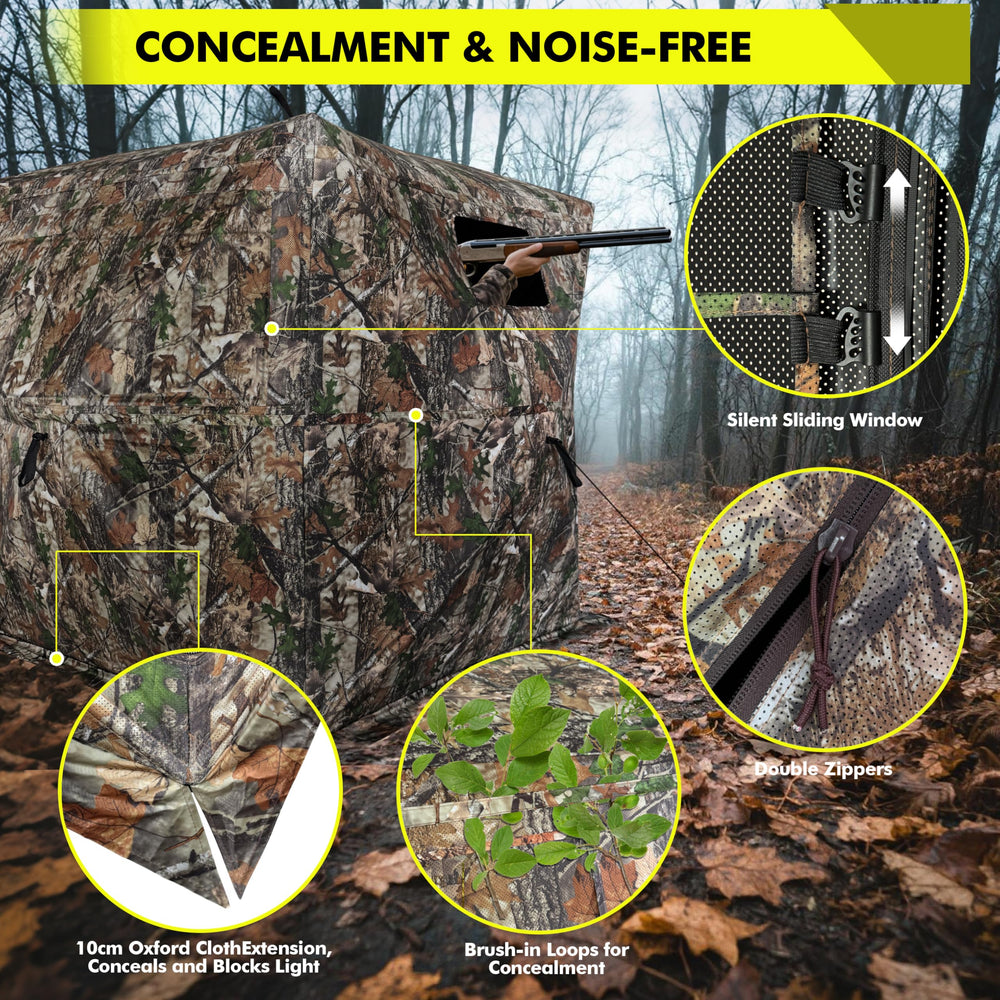 BELKIDZ Hunting Blind spacious interior fits 2-3 hunters with gear.