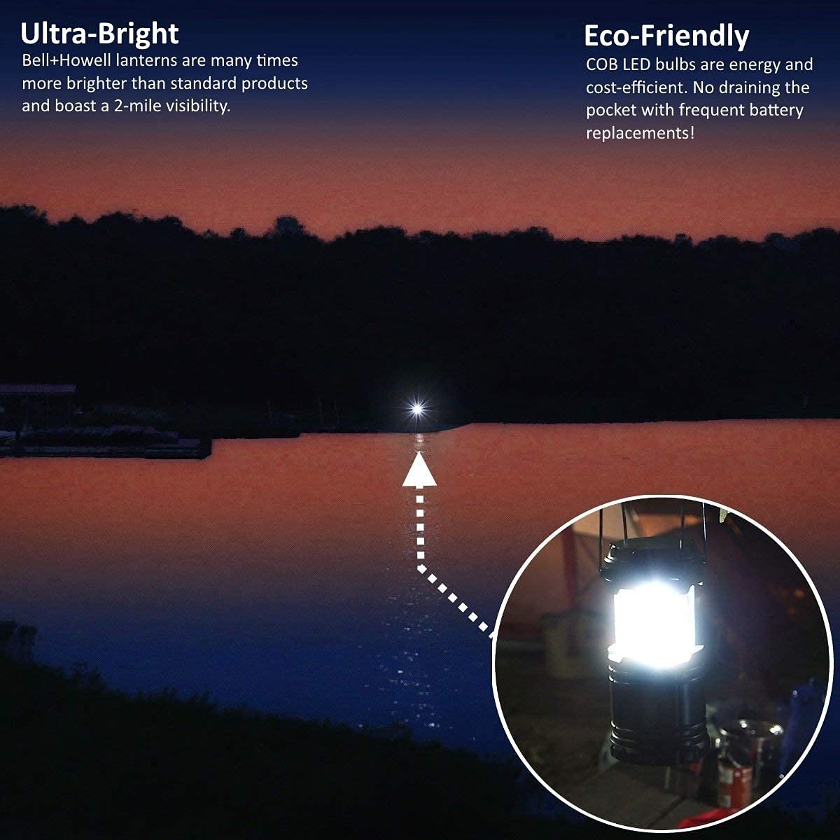 Bell+Howell Taclight Lantern Pro collapsed for easy packing.