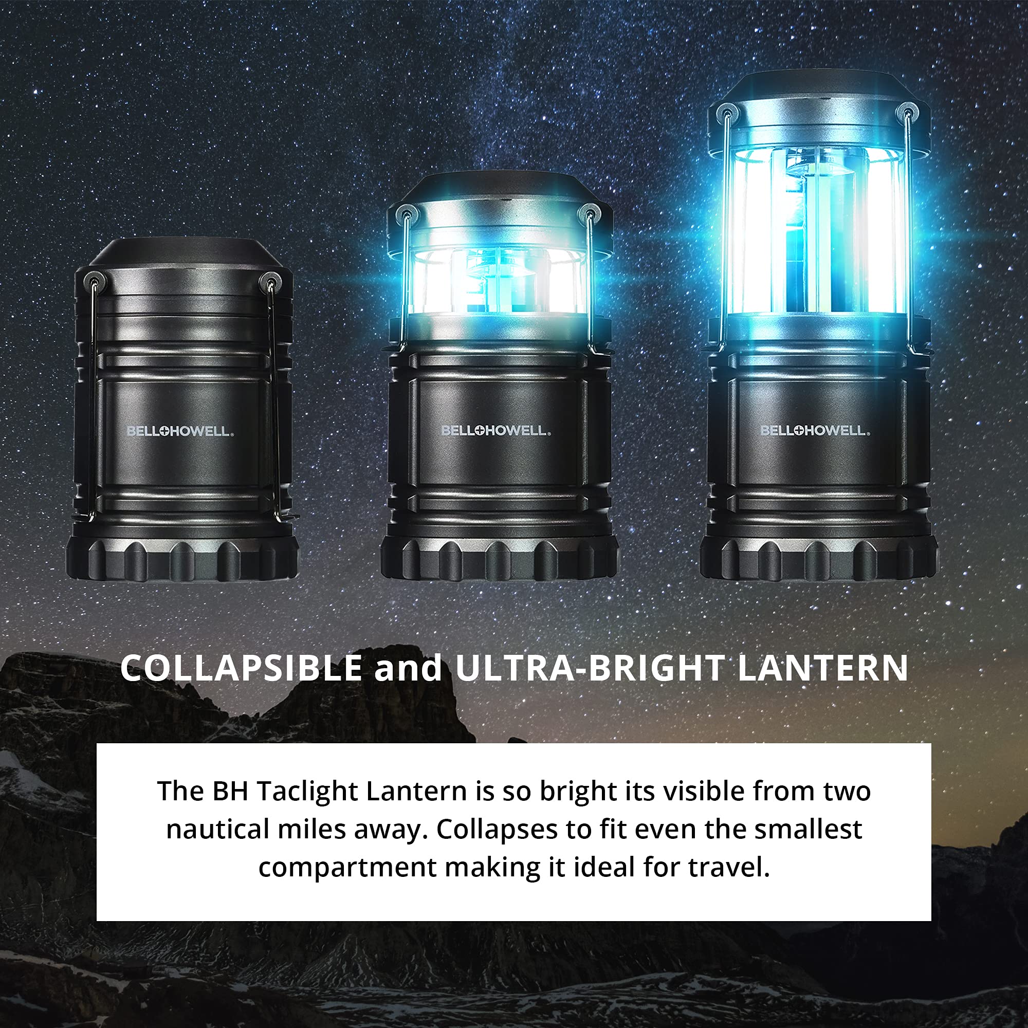 Bell+Howell Taclight Lantern Pro side view shows compact collapsible design.