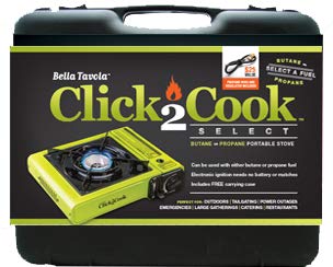 Flexible Bu-Tank fuel option for portable cooking setups.