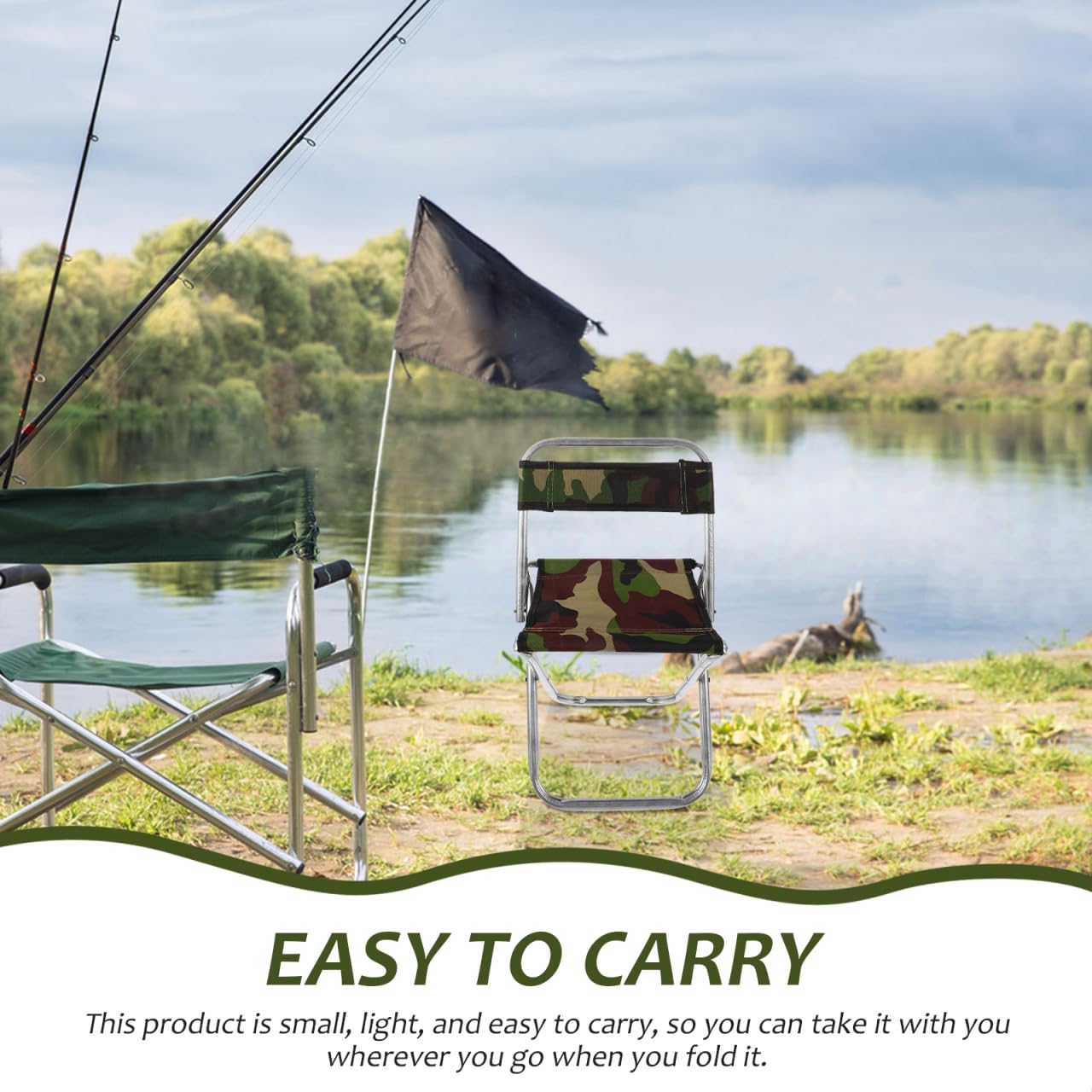 BELLIFFY durable metal folding stool offers stable support on varied terrains.