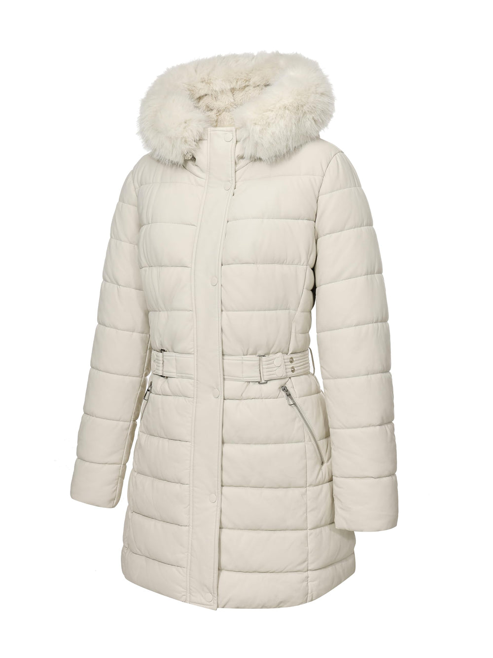 Bellivera plus-size puffer coat mid-length fit showcases layering versatility and comfortable coverage.