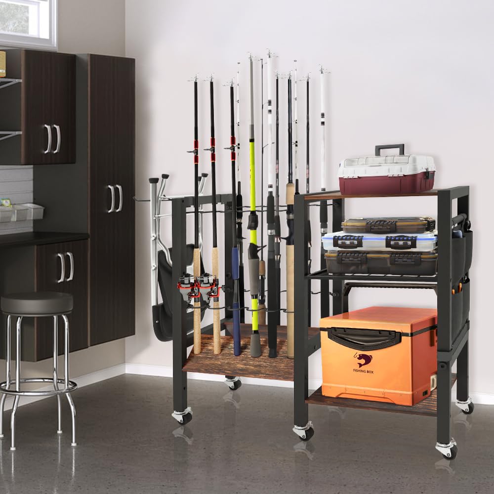 Belloyon fishing rod holder side view highlighting space saving