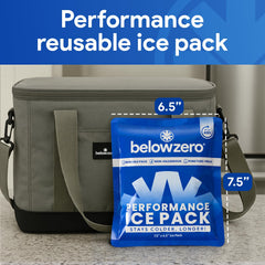 Below Zero 48-hour cooling ice pack extends cooler freshness for beach trips and camping.