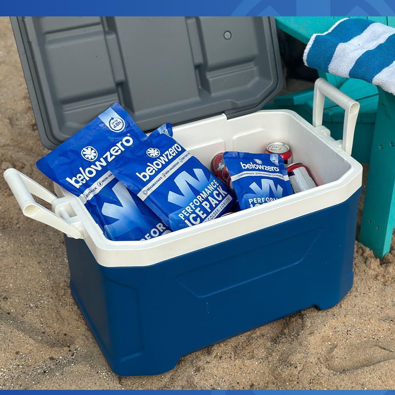 Below Zero camping cooler accessory helps keep perishables fresh during outdoor adventures.
