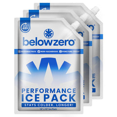 Below Zero ice packs 14x10x1 front view provide large-scale cooling power.