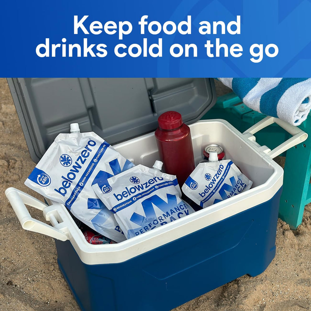 Below Zero simple-fill seal image showing easy setup for reusable cooling.