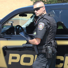 Black finished brass snaps on belt keeper