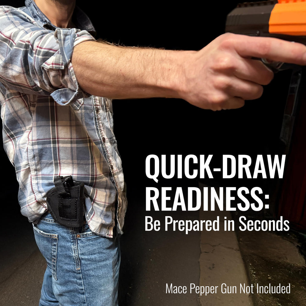 Belt-loop attachment shown on holster