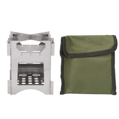 Belupai folded stainless-steel camping stove for easy transport and quick setup