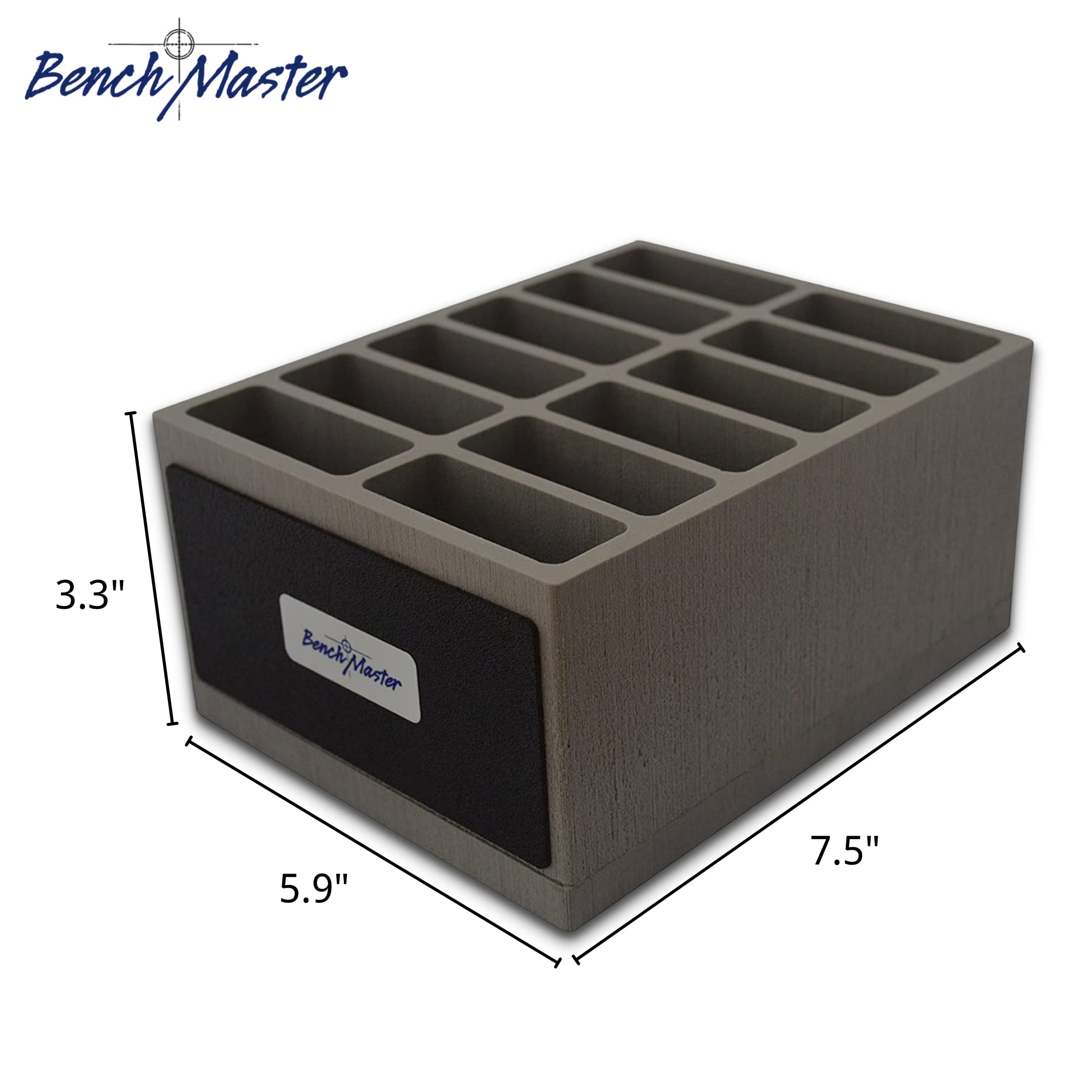 AR magazines neatly organized in BenchMaster rack