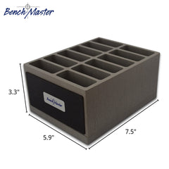 AR magazines neatly organized in BenchMaster rack