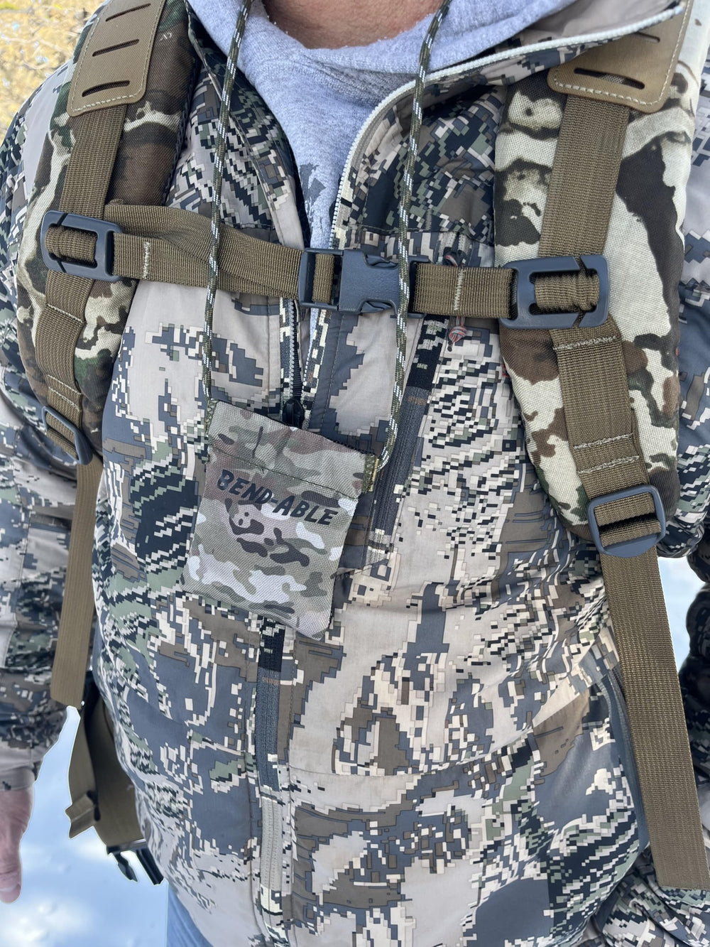 Bend-Able Reed Quiver Pouch in field use during hunts.
