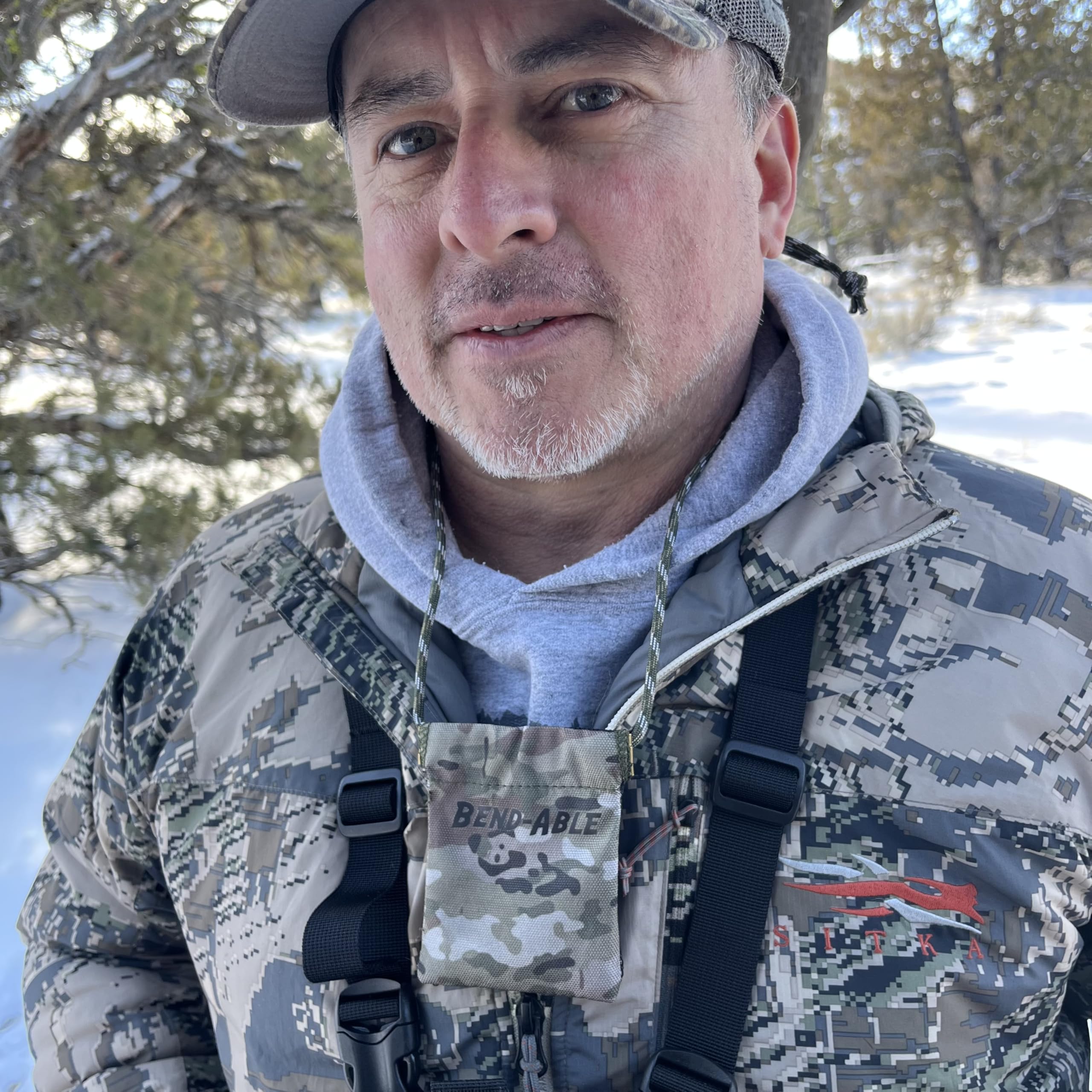 Bend-Able Reed Quiver Pouch neck lanyard for hands-free carry.