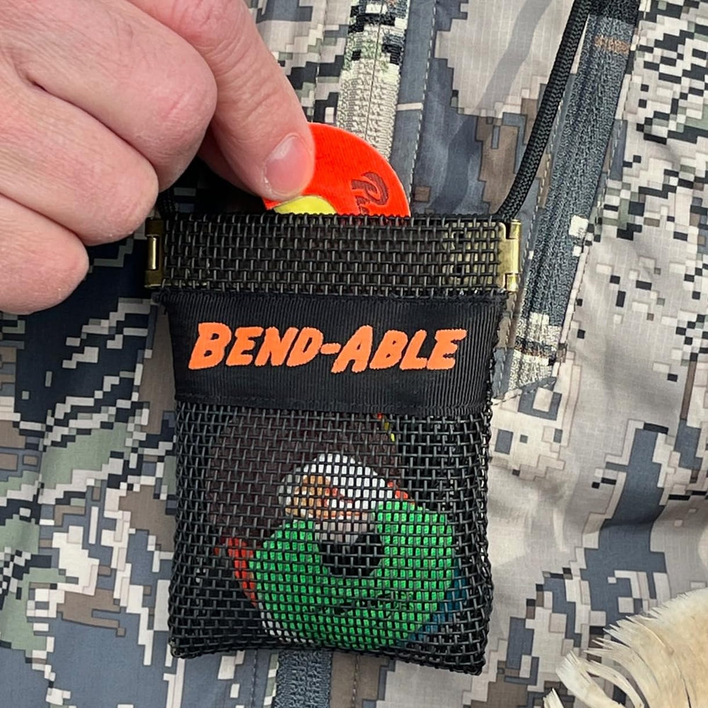 Bend-Able Reed Quiver Pouch in use supports elk, turkey, and coyote calling scenarios