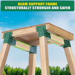BeneLabel deer blind brackets beam support close-up shows reinforced stability.