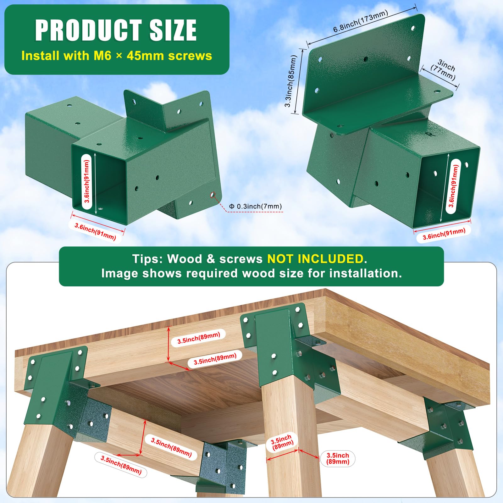 BeneLabel outdoor-platform brackets in use on raised deck.