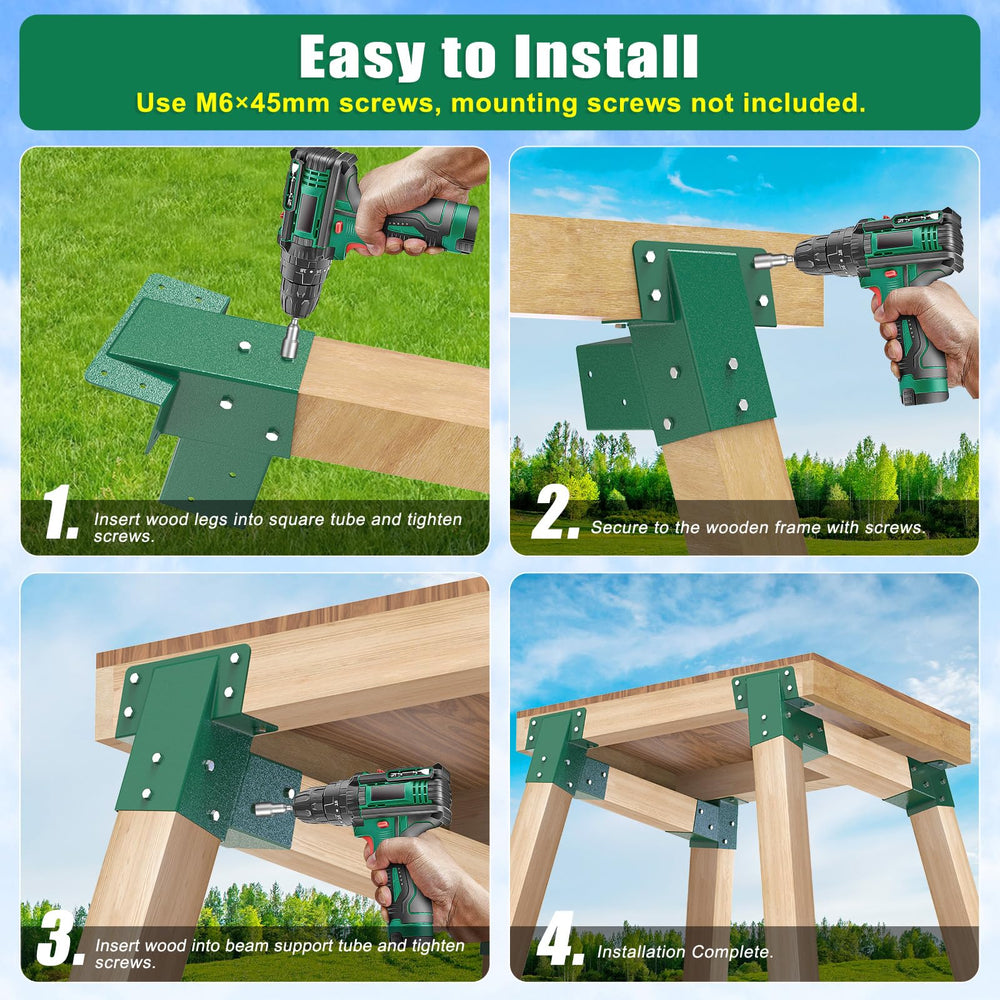 BeneLabel swing-set brackets 4x4 in action for play sets.