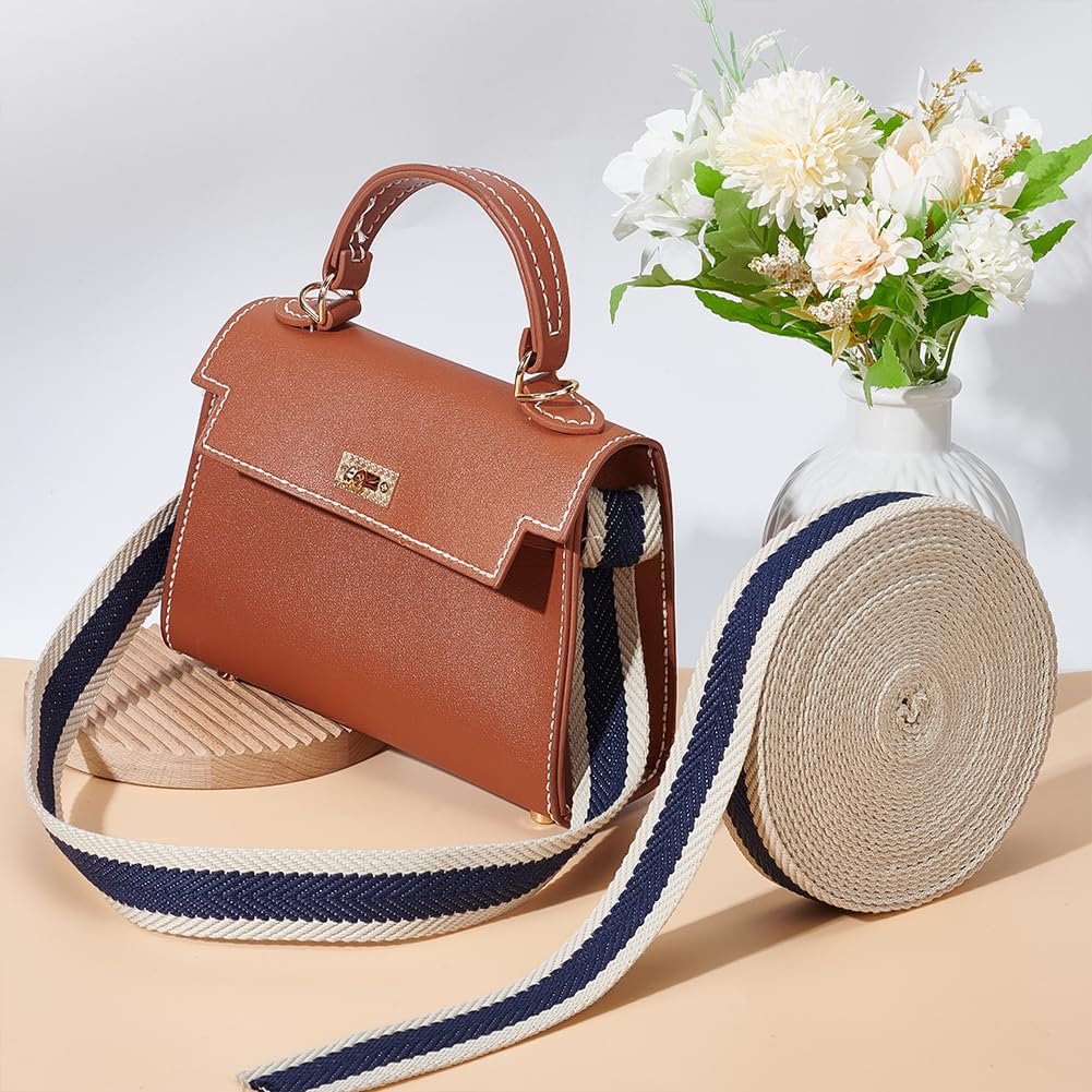 BENECREAT midnight blue webbing ideal for bag handles and upholstery accents.