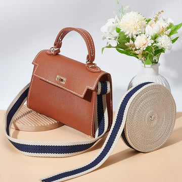 BENECREAT midnight blue webbing ideal for bag handles and upholstery accents.