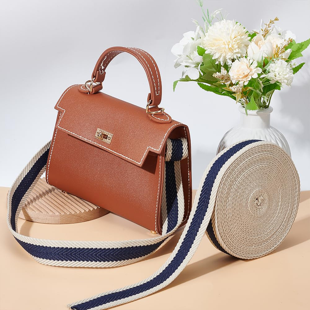 BENECREAT midnight blue webbing ideal for bag handles and upholstery accents.