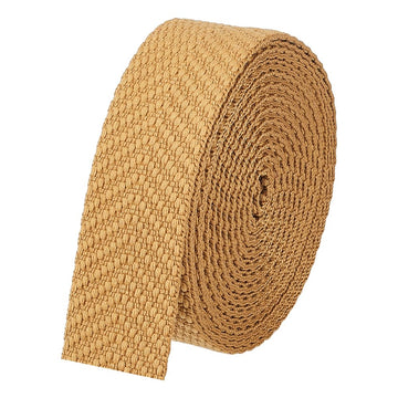 BENECREAT dark goldenrod jacquard webbing with V pattern for stylish bag handles.