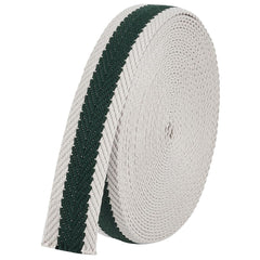 BENECREAT dark green striped webbing roll ideal for straps and crafts