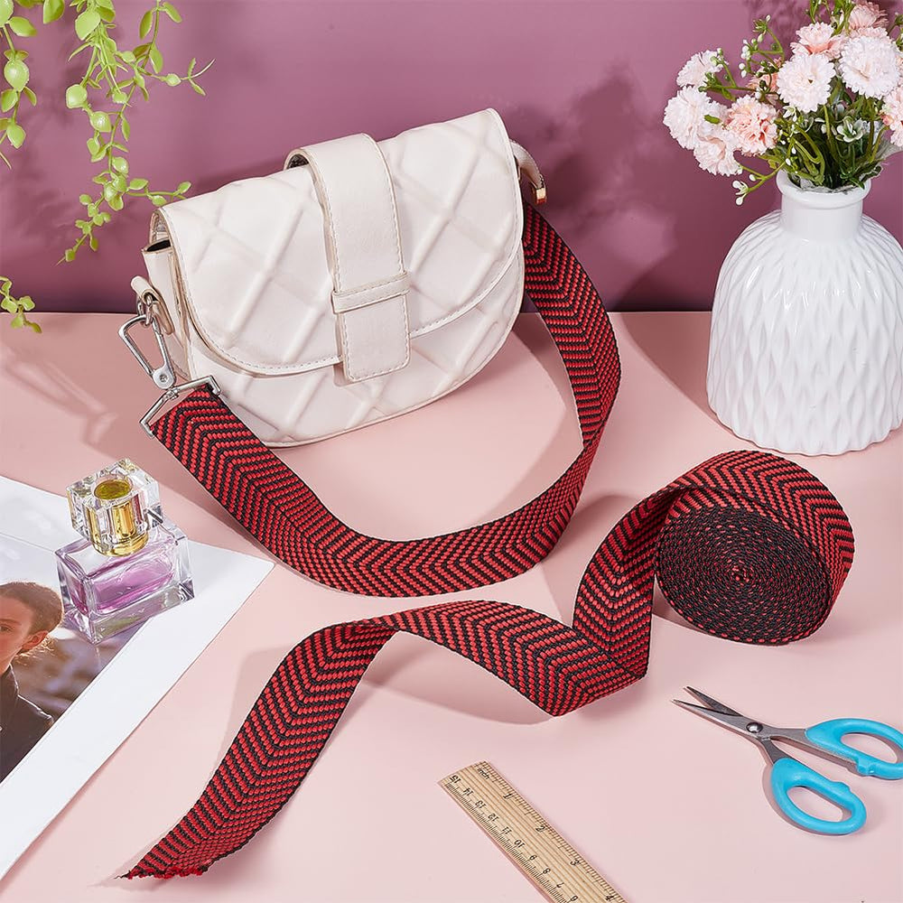 BENECREAT flat jacquard webbing with V pattern for crafts.