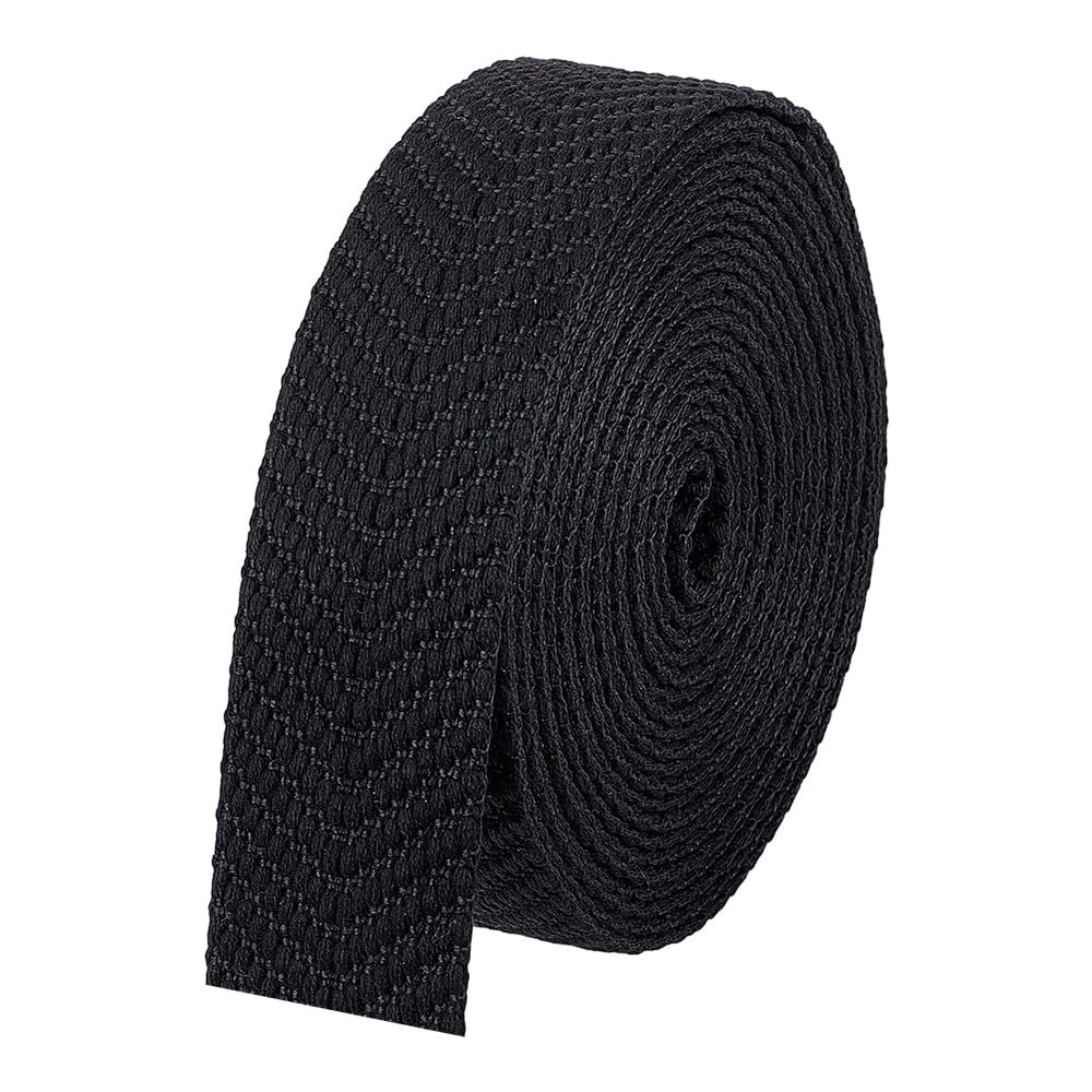 BENECREAT polycotton webbing with black V-pattern roll for sturdy bag handles
