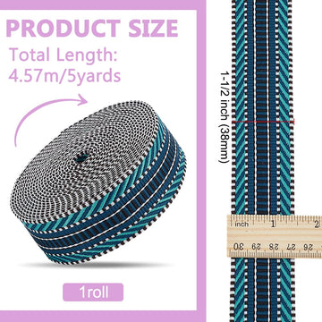 BENECREAT 1.5 inch wide prussian blue webbing for belts and straps