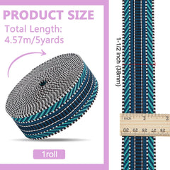 BENECREAT 1.5 inch wide prussian blue webbing for belts and straps