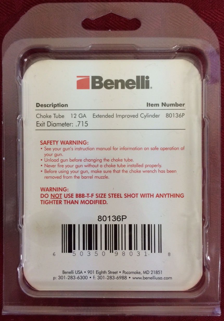 Benelli Standard Extended Improved Cylinder Choke side view, compatible with most current Benelli models.