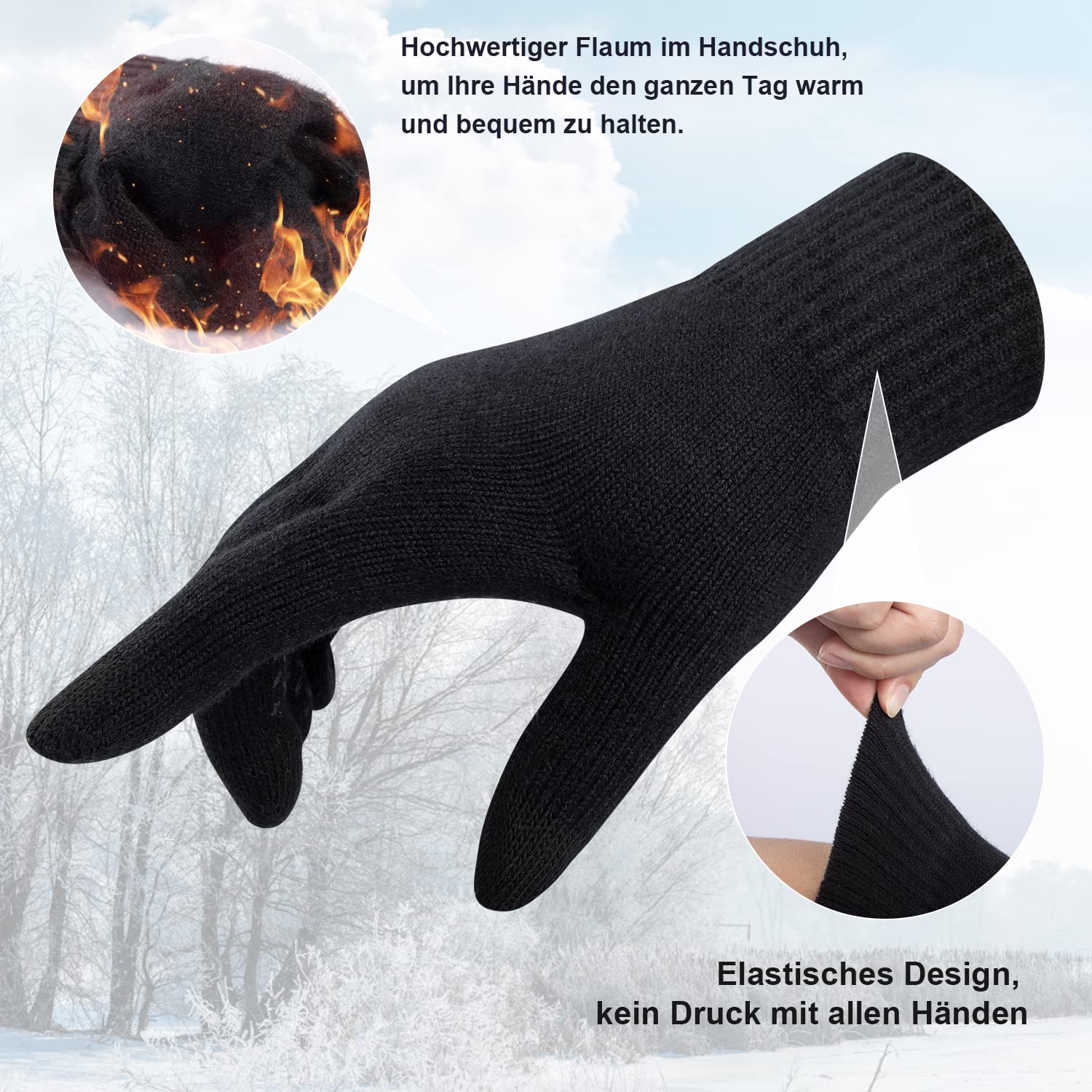 Benirap winter gloves unisex fit design suitable for men and women