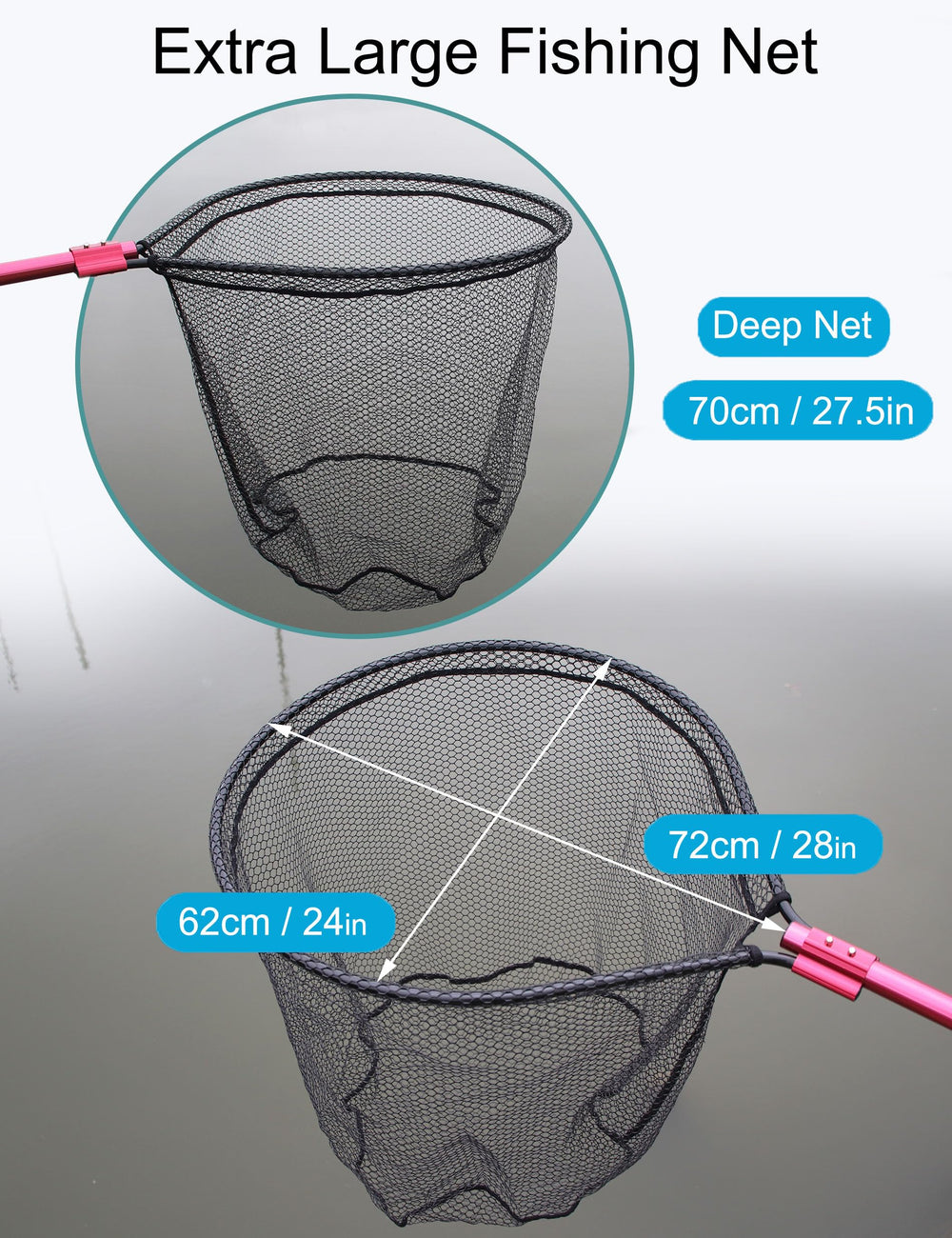 Beoccudo fishing net aluminum frame for sturdy long-lasting use