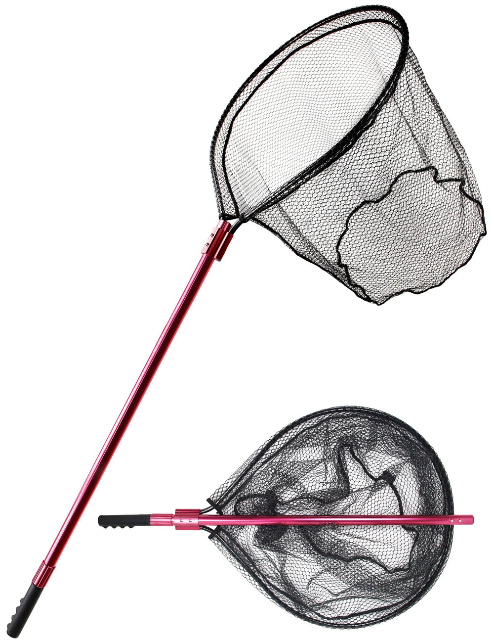 Beoccudo fishing net with 28x24 inch hoop and extended handle