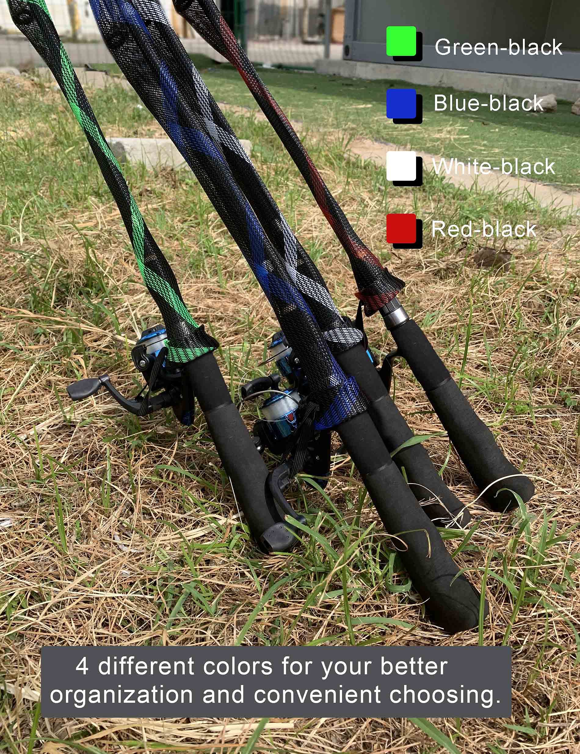 Beoccudo rod socks in use with elastic strap and top-tip protection