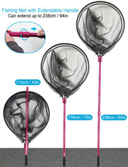 Rubber, fish-friendly landing net for large catches