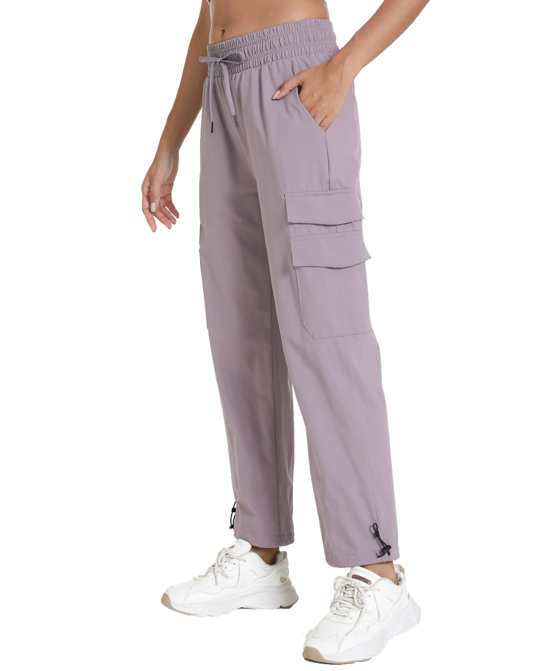 Bepopotan Primrose Purple quick-dry pants back view with roomy pockets