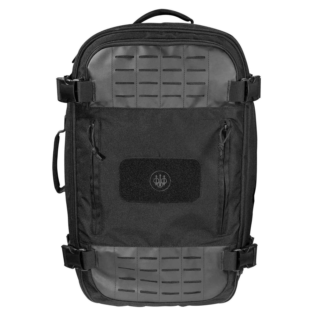 Beretta 49L Field Patrol Bag front view shows rugged, weather-resistant exterior for outdoor use.
