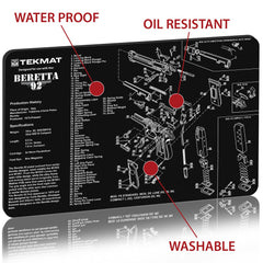 Beretta 92-M9 TekMat cleaning mat in black