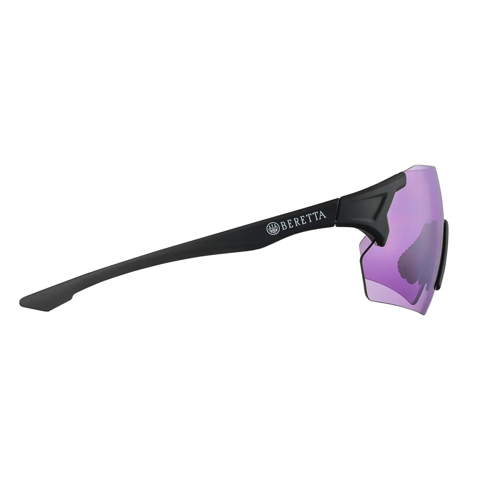 Beretta Challenge Evo Eyeglasses purple lens close-up showing true depth perception.