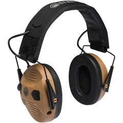 Beretta Electronic Earmuffs compact ergonomic design worn for long-range sessions.