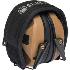 Beretta Electronic Earmuffs control panel highlighting adjustable dampening levels for versatility.