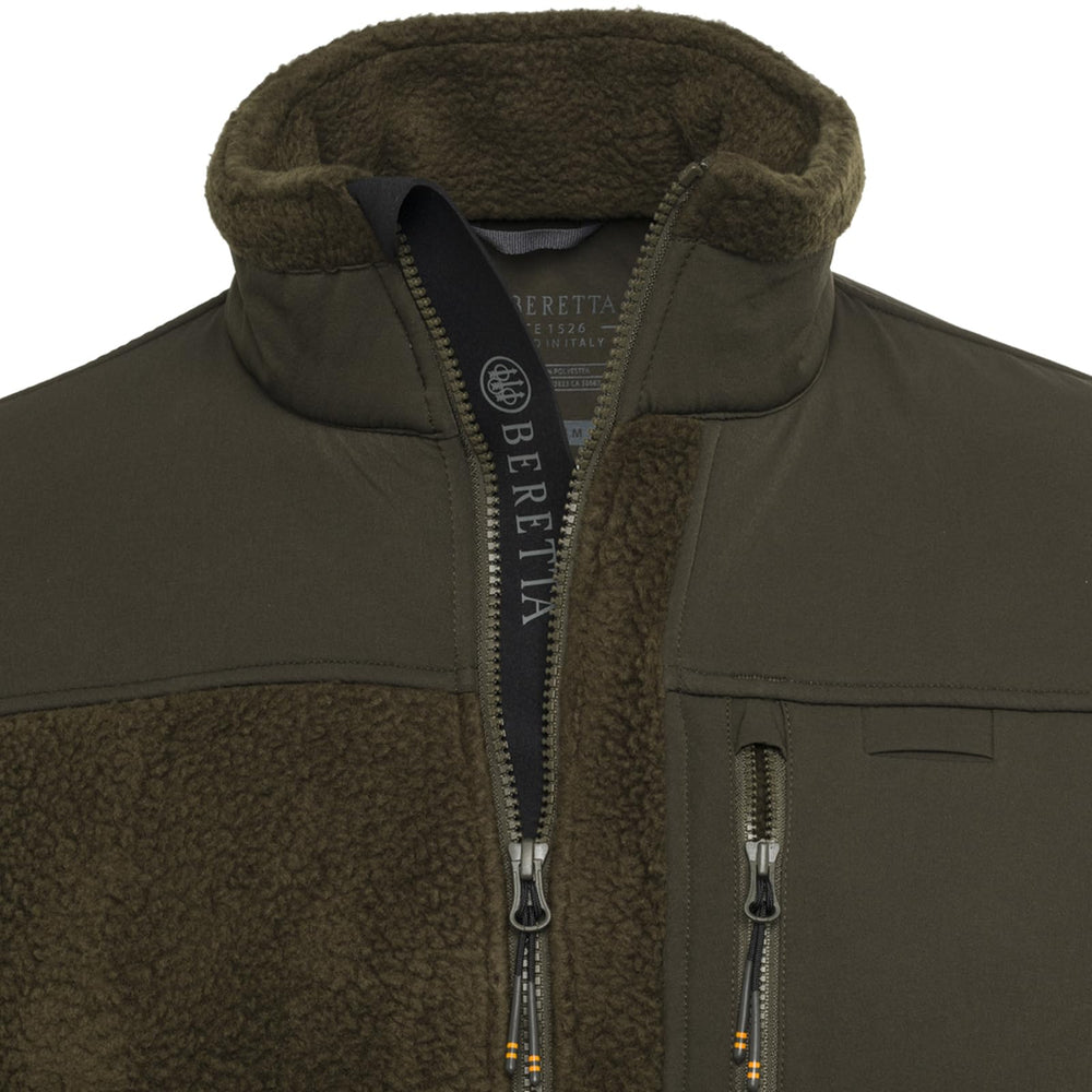 Beretta Halifax Sherpa jacket full-zip closure image illustrates secure fastening and easy ventilation options