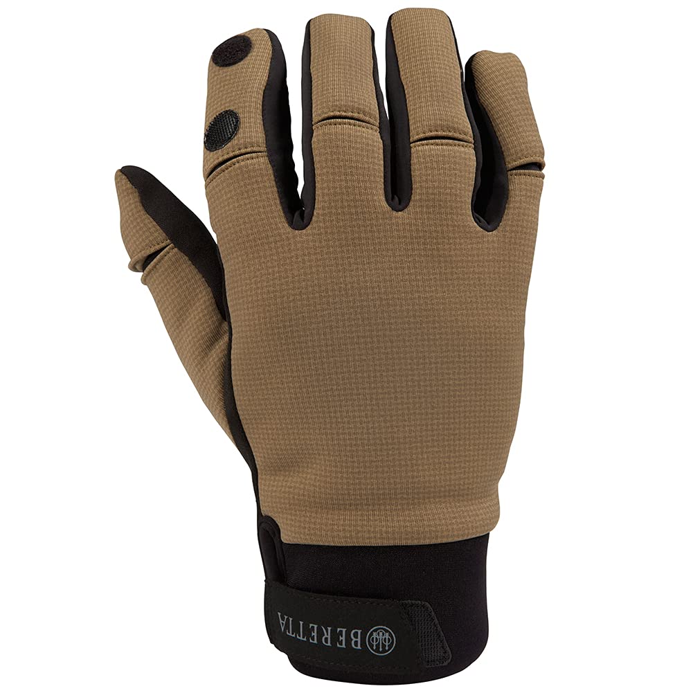 Beretta men's Big Game upland gloves Otter/Hazelnut front view for reliable grip and field use