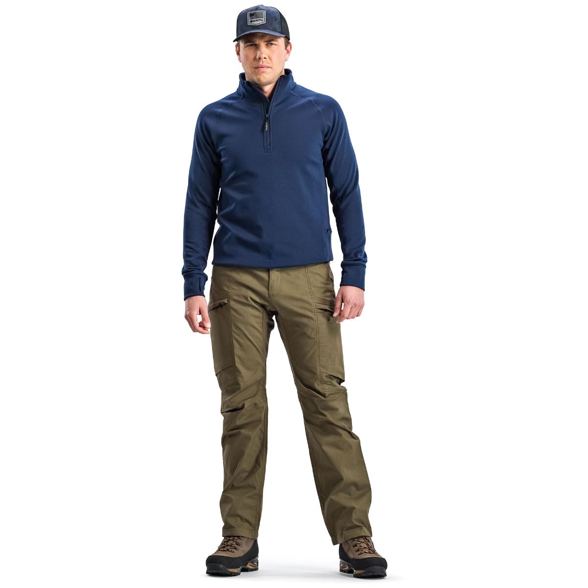 Beretta Stretch Tech Half Zip Fleece back view, showing comfortable regular fit.
