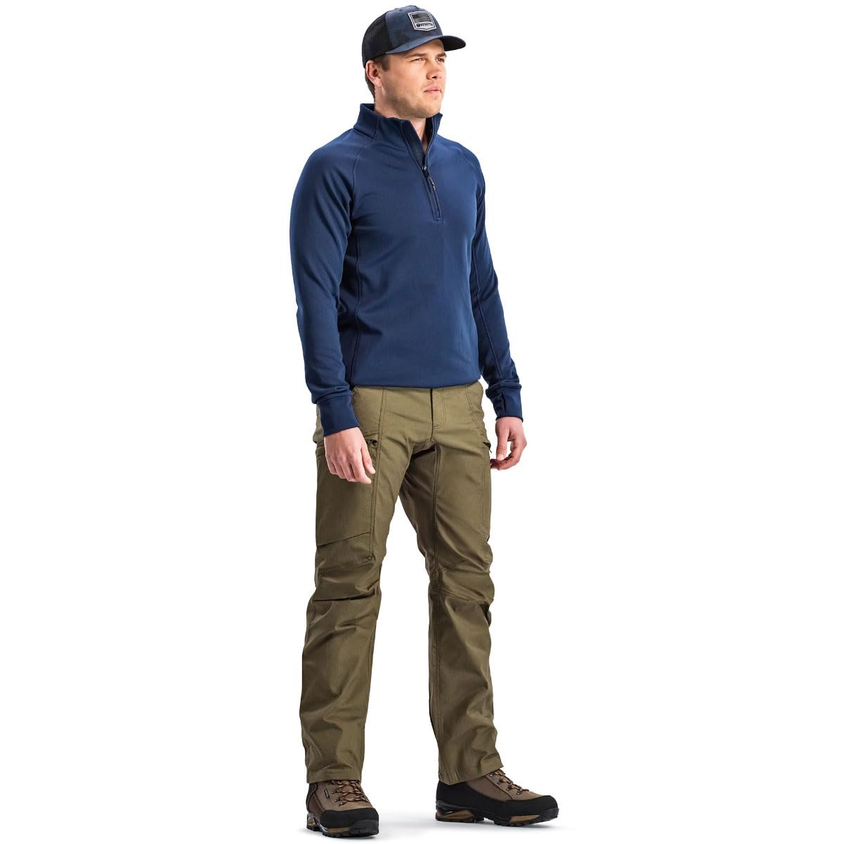 Beretta Stretch Tech Half Zip Fleece pocket close-up, secure small-item storage.