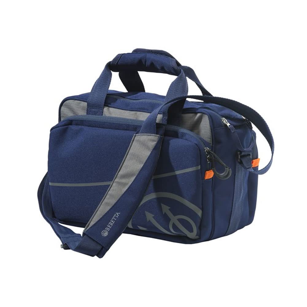 Beretta Uniform Pro EVO blue branding and orange piping showcases iconic range-ready styling.