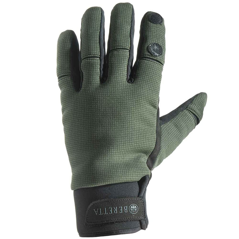 Beretta WaterShield gloves outer view showing Wind Pro fabric and wind resistance