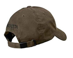 Beretta waxed cotton hunting hat sandstone back view with corporate logo